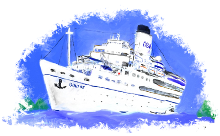 Painting of the ship M/V Doulos